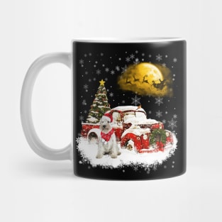 Red Truck Xmas Tree White Miniature Schnauzer Christmas Mug